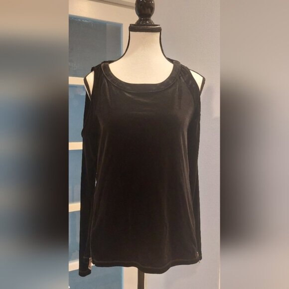 Patrizia Luca Elegant Black Velvet Blouse - Picture 1 of 8